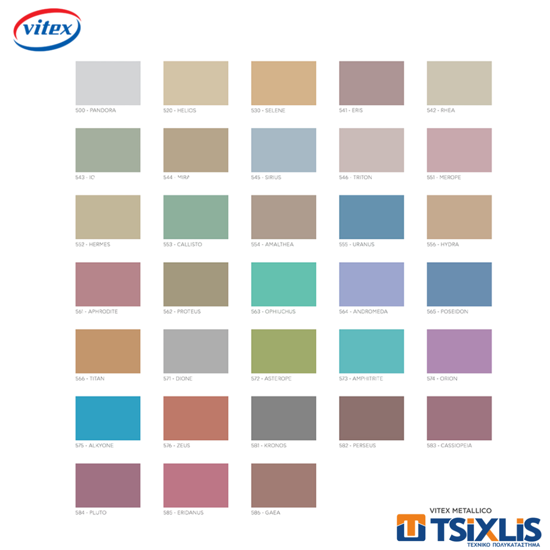 Πλαστικό Μεταλλικό Χρώμα VITEX METALLICO Pandora 700ml