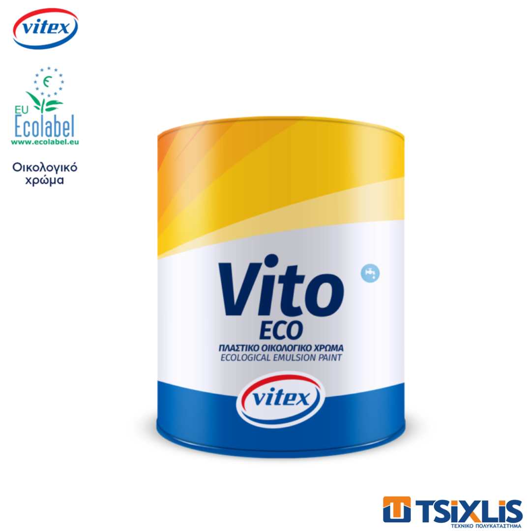 Πλαστικό Οικολογικό Χρώμα VITEX VITO ECO Λευκό 9L