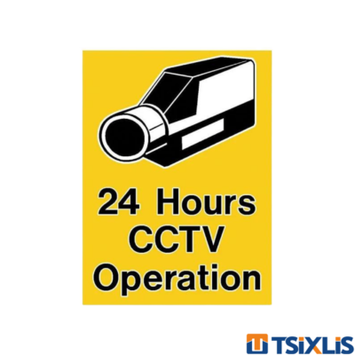 Πινακίδα Αυτοκόλλητο "24 HOURS CCTV OPERATION" 100x150mm