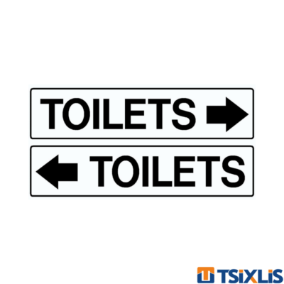 Πινακίδα Αυτοκόλλητη "TOILETS" 75x150mm