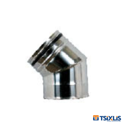 Γωνία Σόμπας INOX Φ130 - 45°