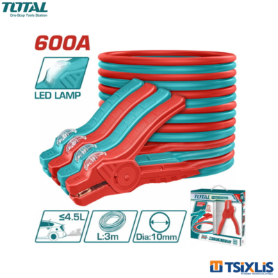 Καλώδια Εκκίνησης TOTAL Με LED 3Μ - (PBCA16008L)