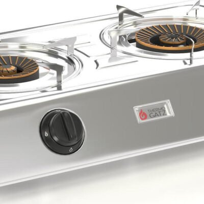 Επιτραπέζια Εστία Υγραερίου Διπλή Inox Thermogatz KS-2S