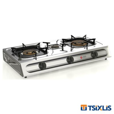 Επιτραπέζια Εστία Υγραερίου Τριπλή Inox Thermogatz KS-3