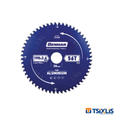 Δίσκος Κοπής Αλουμινίου 190x2.6/30 72Τ BENMAN - ( 71919 )