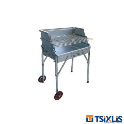 Ψησταριά BBQ Γαλβανιζέ Με Πλάτη - (75cmx45cm)