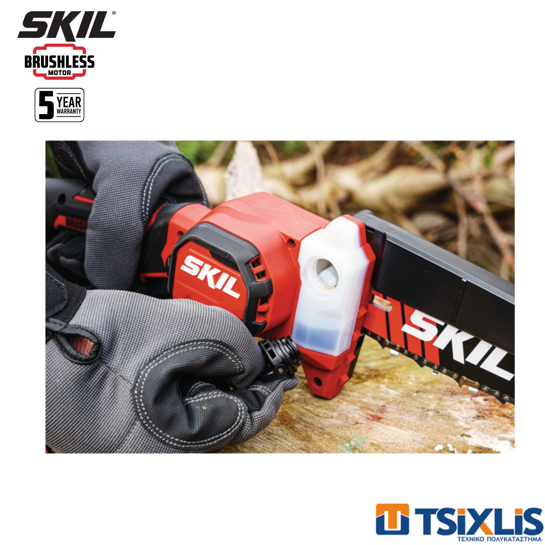 Σετ Αλυσοπρίονο Κλαδευτικό Μπαταρίας 20v SKIL 15cm 0512CA & Μπαταρία 1x2.0Ah & Φορτιστής 1x2.4A - (D00257)