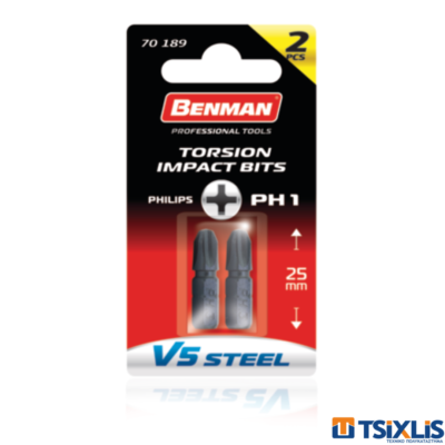 Σετ Μύτες PH V5 STEEL 2τεμ. BENMAN - (Διάφορα Μεγέθη)