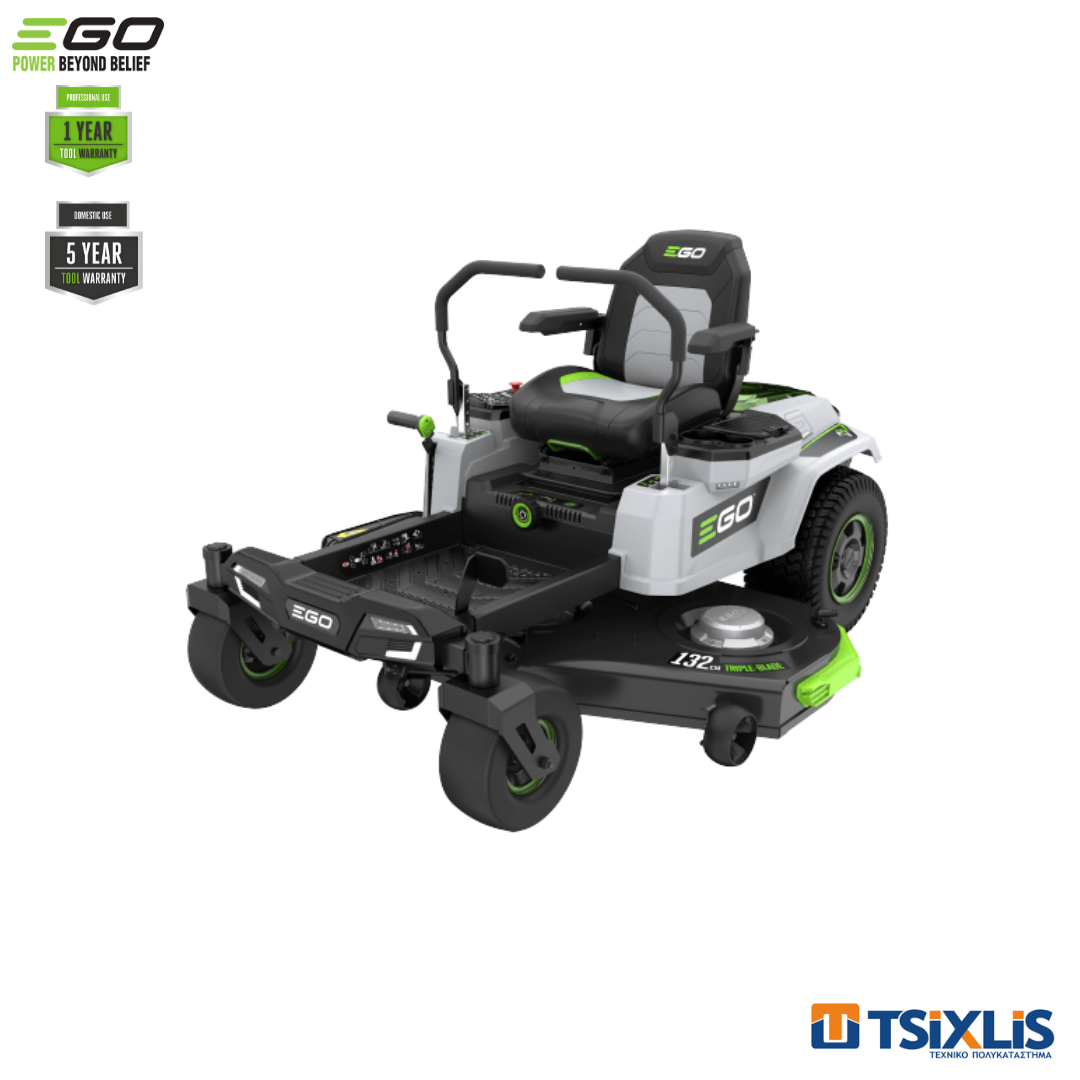 Σετ Χλοοκοπτικό EGO ZT5201E-L + 2 Μπαταρίες EGO BA5600ΤE 10,0Ah + Ταχυφορτιστής EGO CHV1600E + Τάπα Mulching AMP4200 - (025-137)