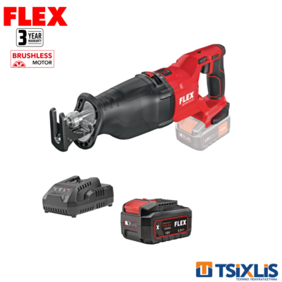 Σετ Σπαθόσεγα Μπαταρίας 18v FLEX 300mm RSP DW18-EC & Μπαταρία 5.0Αh & Φορτιστής 3.0Α  - (D00567)