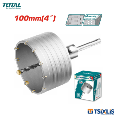 Ποτηροτρύπανο Μπετού TOTAL 100mm SDS-PLUS - (TAC431001)