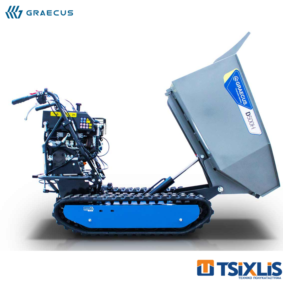 Μεταφορικό Καρότσι AGRIMAC 500kg GRAECUS D500H Με Υδραυλική Ανατροπή & Κινητήρα Loncin 9hp