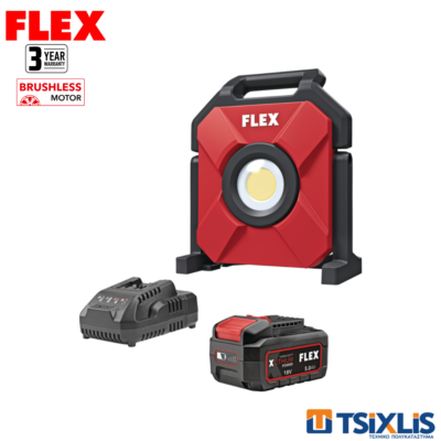 Σετ Προβολέας Μπαταρίας 18v FLEX 10.000Lm CL10000 & Μπαταρία 5.0Αh & Φορτιστής - (D00590)