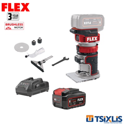 Σετ Ρούτερ Περιθωρίων Μπαταρίας 18v FLEX 50mm CER18-EC.C & Μπαταρία 5.0Αh & Φορτιστής - (D00579)