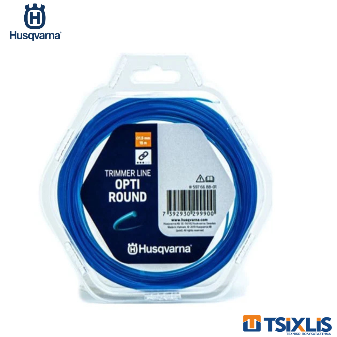 Μεσινέζα HUSQVARNA 1.5mm x 15mm Μπλε Opti Round