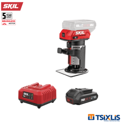 Σετ Ρούτερ Περιθωριών Μπαταρίας 20v SKIL 43mm 3170ca & Μπαταρία 1x2.0Ah & Φορτιστής 2.4Α - (D00386)