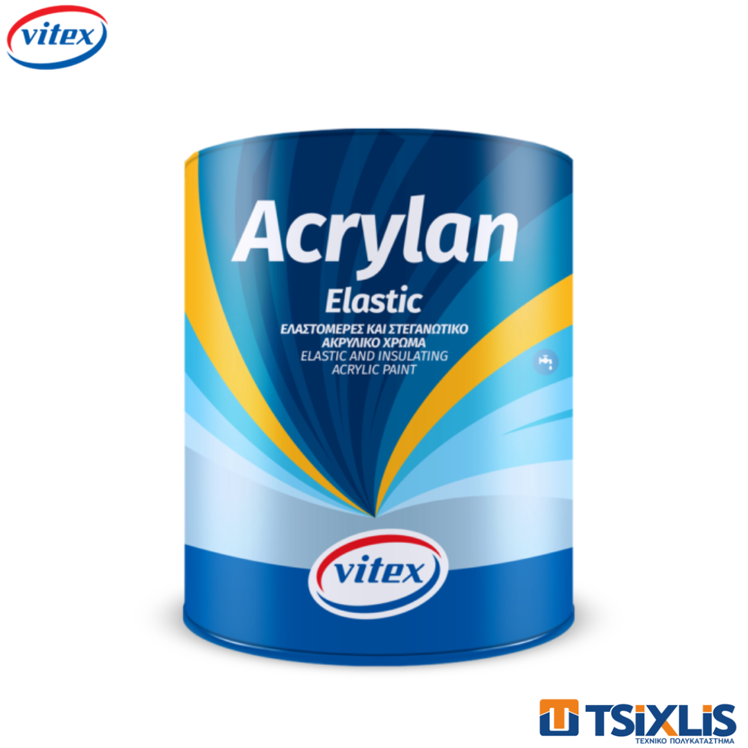 Ελαστομερές Στεγανωτικό Ακρυλικό Χρώμα VITEX ACRYLAN ELASTIC Λευκό 3L