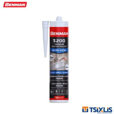 Σιλικόνη Αντιμουχλική Ουδέτερη BENMAN S200 PREMIUM 280ml Διάφανη- (73179)
