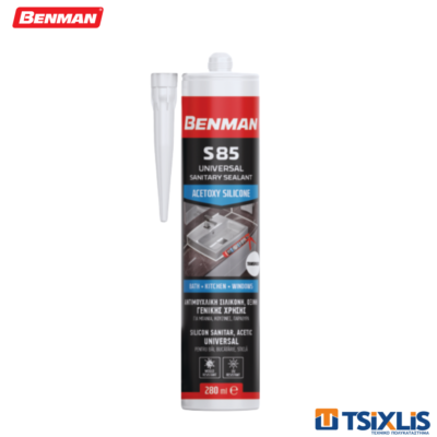 Σιλικόνη Αντιμουχλική Γενικής Χρήσης BENMAN S85 280ml Λευκή - (73175)