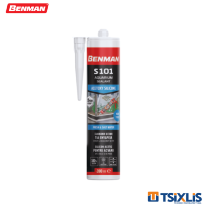 Σιλικόνη Όξινη Για Τζάμια & Ενυδρεία BENMAN S101 PREMIUM 280ml Διάφανη- (73181)