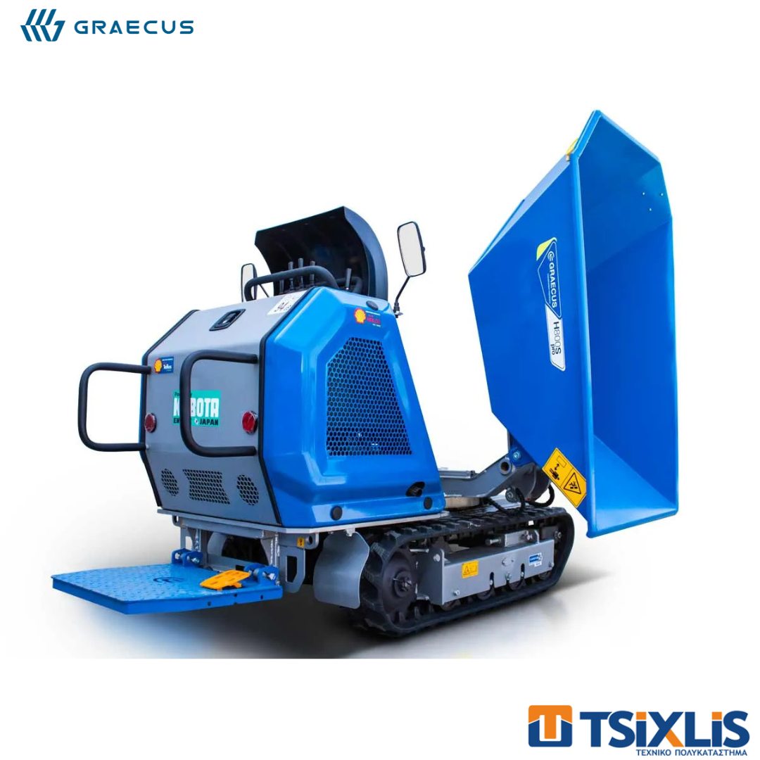Μεταφορικό Καρότσι Dumper AGRIMAC 800kg GRAECUS H800S PRO Με Υδραυλική Πλευρική Εκκένωση & Κινητήρα KUBOTA 14hp