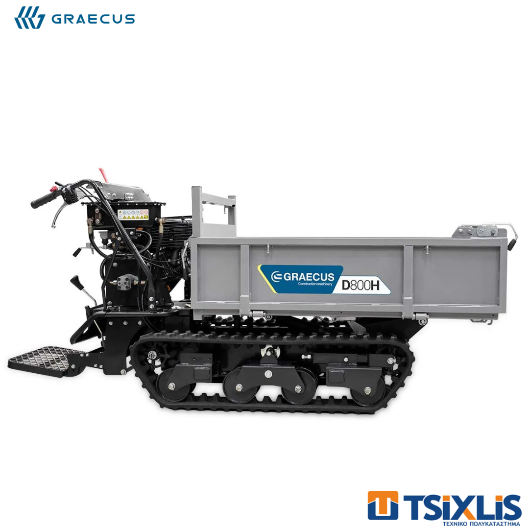 Μεταφορικό Καρότσι Dumper AGRIMAC 800kg GRAECUS D800H Με Υδραυλική Ανατροπή & Κινητήρα LONCIN 13Hp