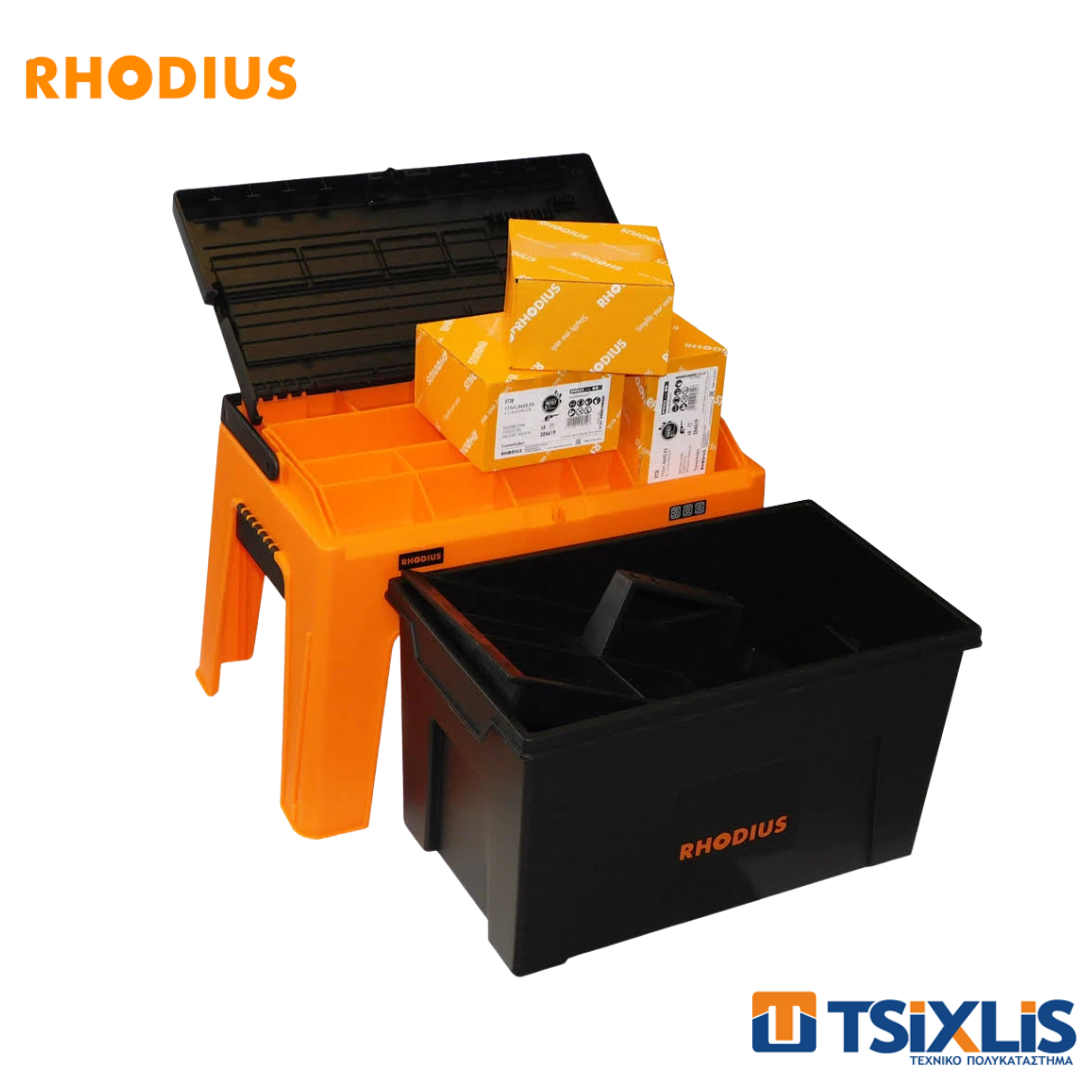 Σετ 150τμχ. Δίσκοι Κοπής Inox RHODIUS XT38 125x1mm & ΔΩΡΟ Εργαλειοθήκη - Σκαλοσκαμπό RHODIUS