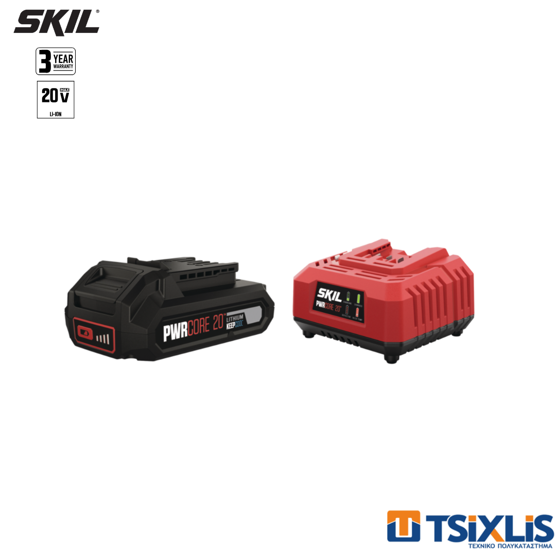Σετ 3116AA Μπαταρία 3107ΑΑ 20V | 2,0Ah & Φορτιστής 3122AA 20V | 2,4A SKIL - (BC1E3116AA)