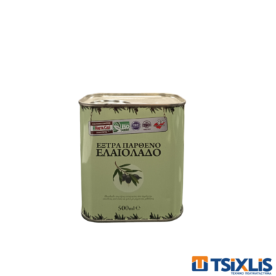 Δοχείο Λαδιού Μεταλλικό 0.5Lt Τετράγωνο