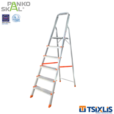 Σκάλα Αλουμινίου BASIC 5+1 Σκαλοπάτια Διπλή 1.79M PANKOSKAL - (00255)